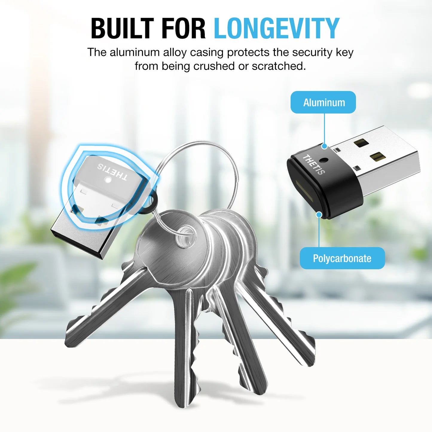 Thetis Llave de seguridad FIDO2 ultracompacta – USB-A