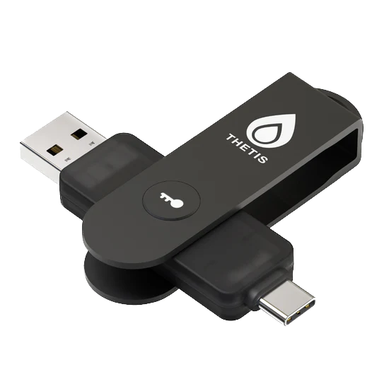 Thetis PRO Dispositivo de Seguridad con FIDO2 Passkey y Autenticación 2FA , USB-A, USB-C & NFC