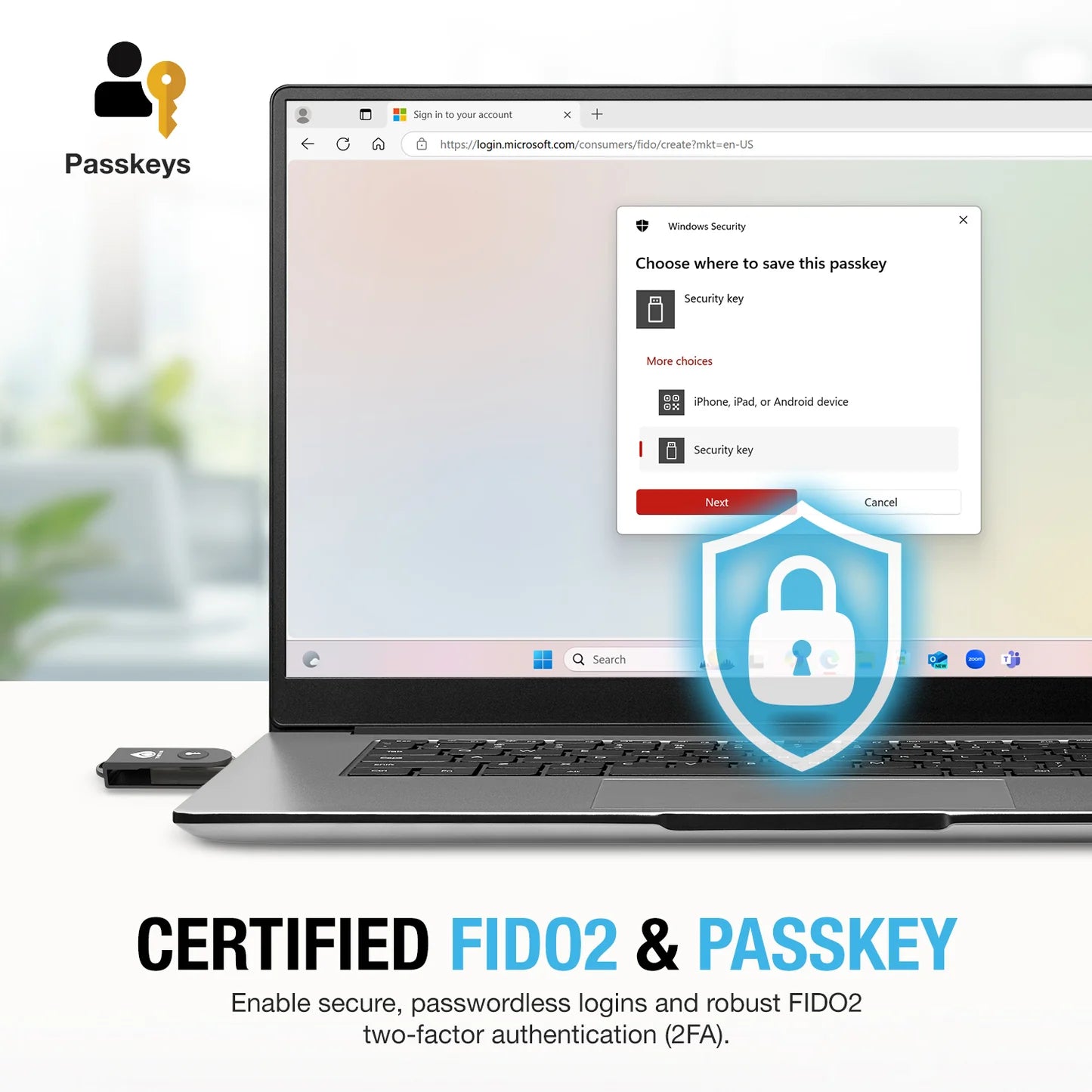 Thetis PRO-A FIDO2 Dispositivo de Seguridad, USB-A y NFC